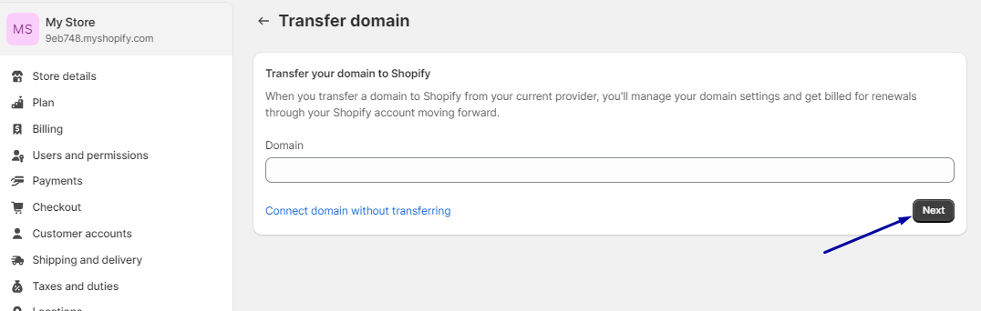 Transferring your own domain name to Shopify-2